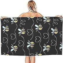 Ręczniki kąpielowe z mikrofibry z nadrukiem Bumble Bees Puszyste i miękkie, ręczniki plażowe bez piasku, super chłonny ręcznik do podróży, basen, na zewnątrz, 80cm x 130cm bd01