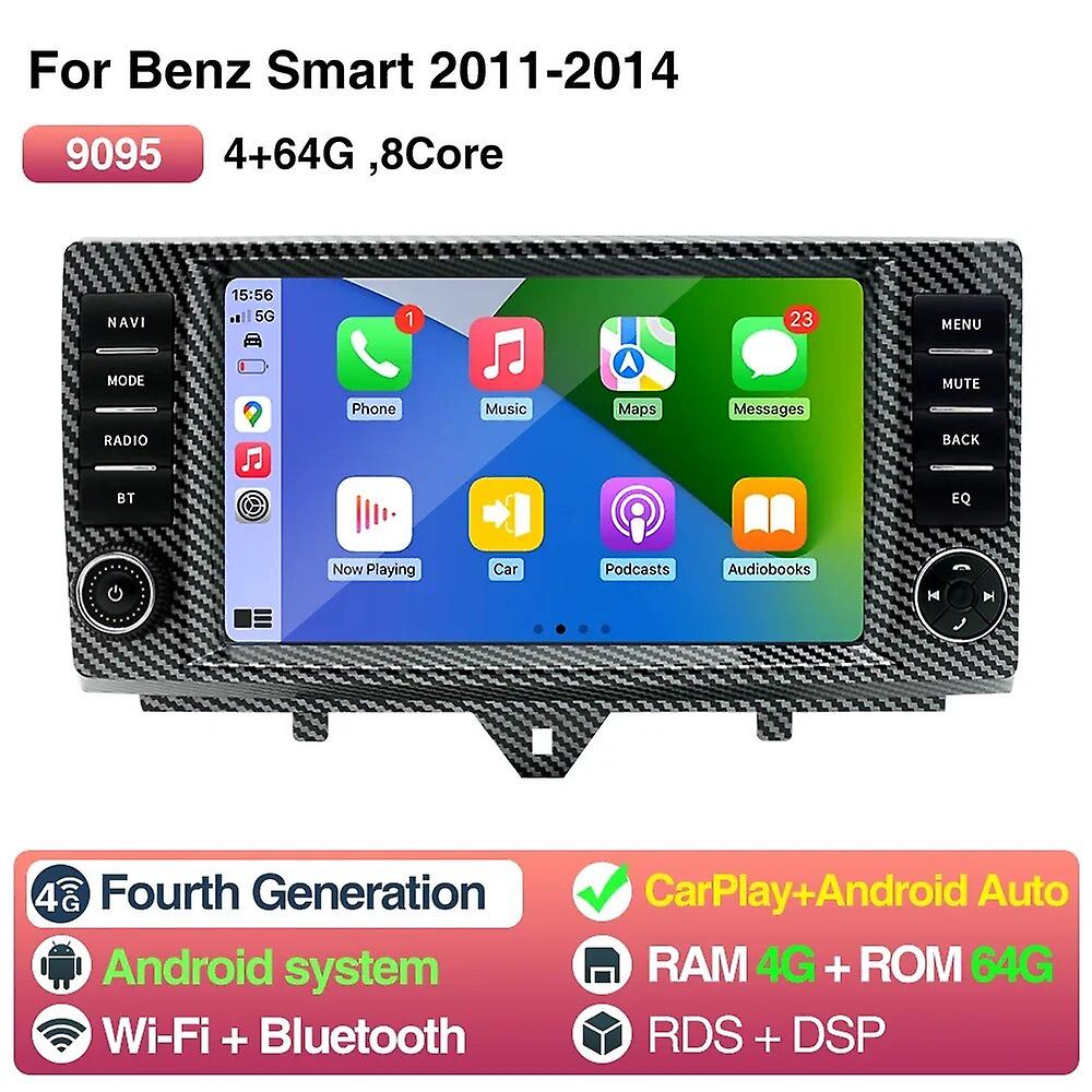 Android 11 Car Radio 9inch For Mercedes Benz Smart Fortwo 2011-2014 Player Multimedia Wireless Carplay Android Auto Navigation