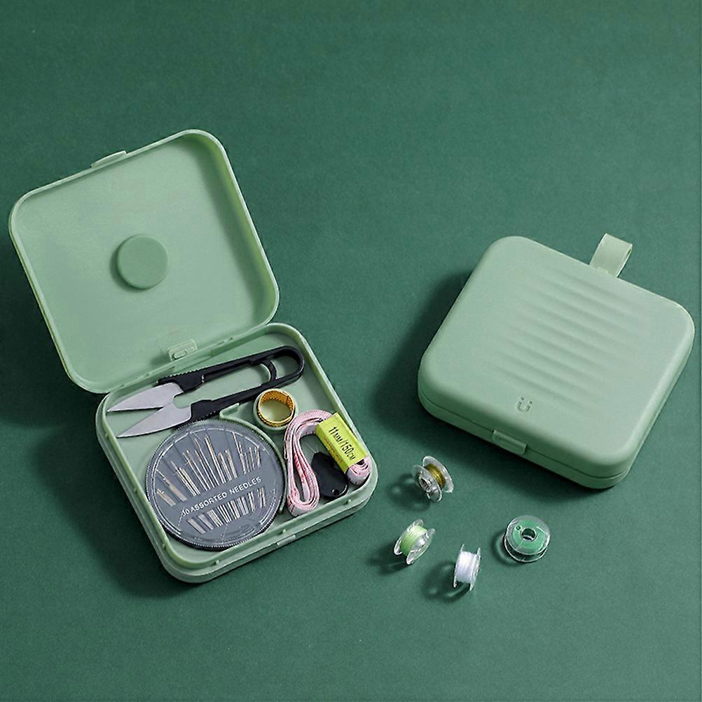 Travel Home Small Magnetic Sewing Box Sewing Thread Needle Threader Scissors Kit