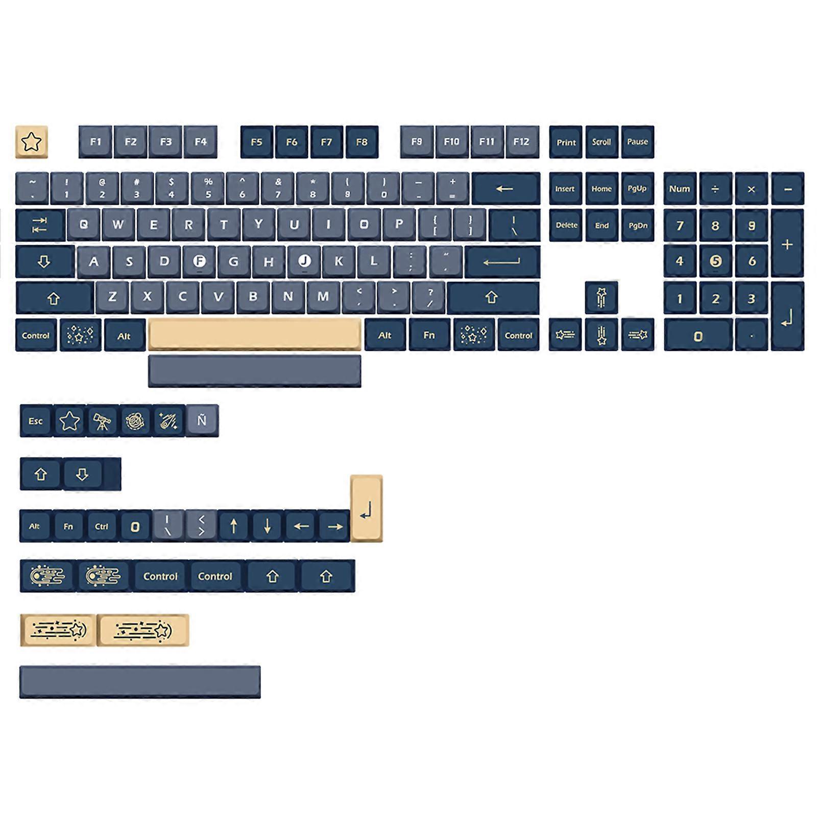  Stargaze 133 Keys XDA Thick PBT Keycaps for Mechanical Keyboard Keycap Dye Sub