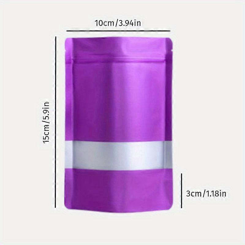 50pcs Premium Matte Purple Resealable Zip Mylar Bags - Airtight Food Storage Solution for Coffee, Tea, Snacks & More - Ideal for Small Business Brandi