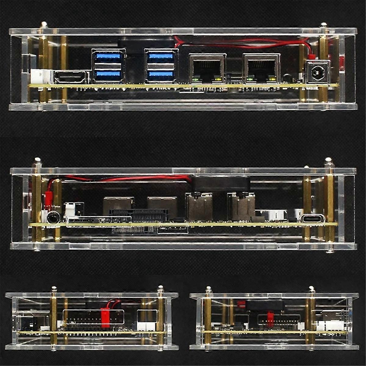 Für Banana Pi -F3 Acrylgehäuse Transparente Hülle Schutzbox Optionales Lüfter-Entwicklungsboard