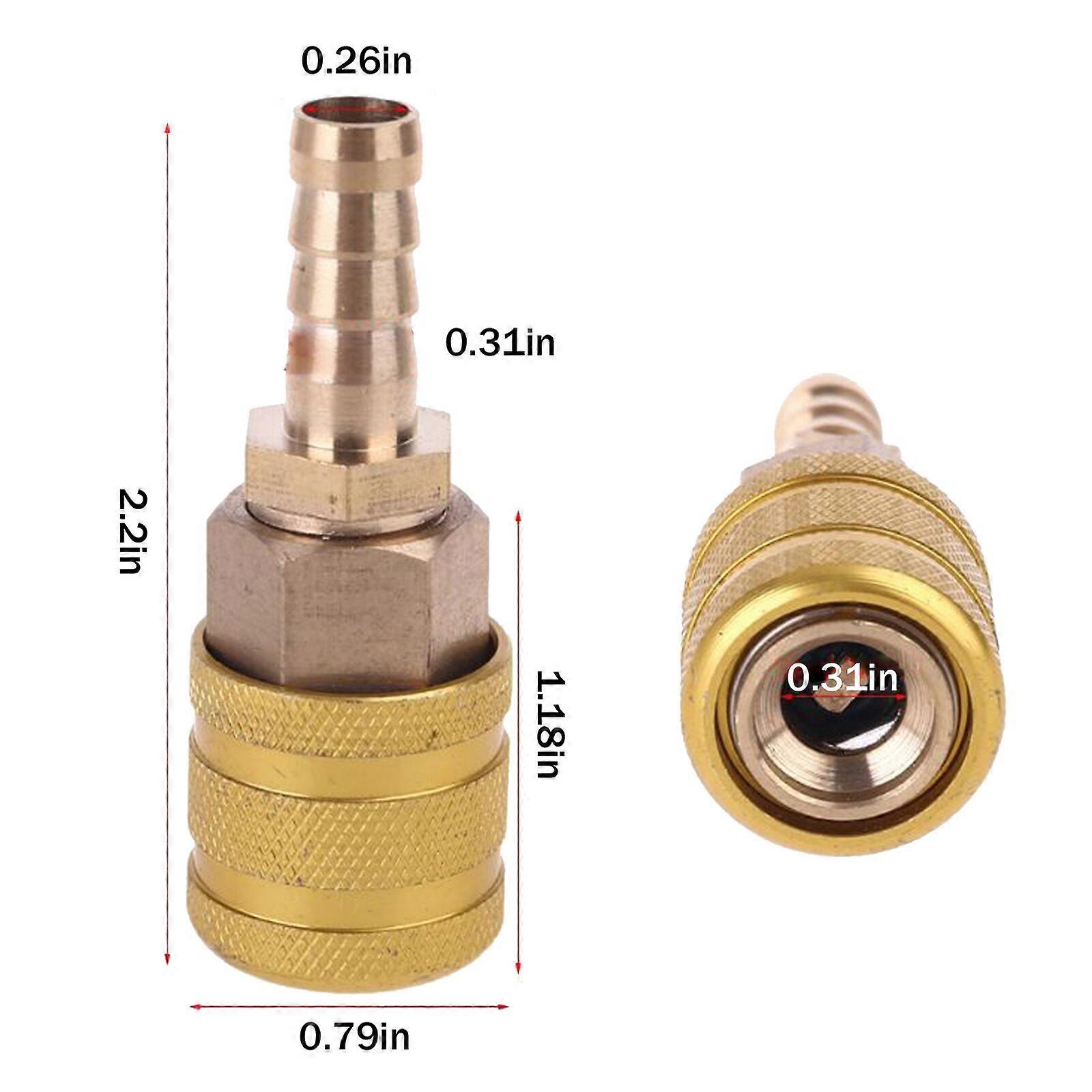 Hardware Coupler And Plug 8mm Solid Brass Quick Connect Air Fittings 1/4" NPT Thickened Copper Inflatable Joint Connector New