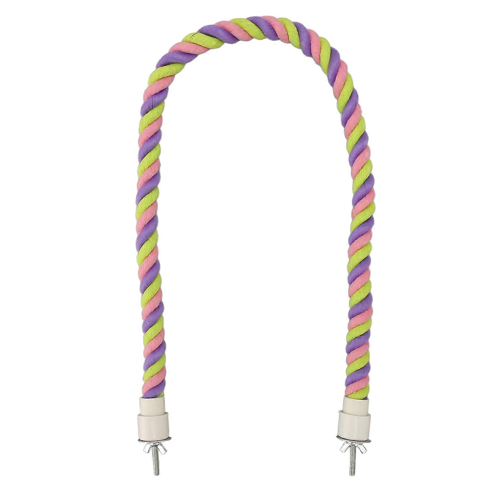 Corde à oiseaux, perchoir amusant et coloré, balançoire, corde en coton, jouets pour perruches, calopsittes, perroquets, inséparables, perruches, 80 cm