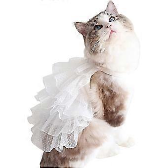 Hond Trouwjurk voor kat, schattige Starry Sky Pet Zomer kleding Vest Tutu Rok, Kerstjurk Kostuum voor Kleine Hond Huisdier Kleding (groot, Wit) Wit L