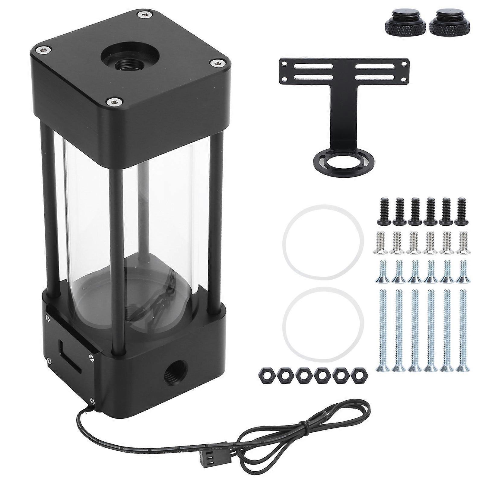 Acrylic Water Tank Square Computer WaterCooled with LCD Temperature Display 166MM