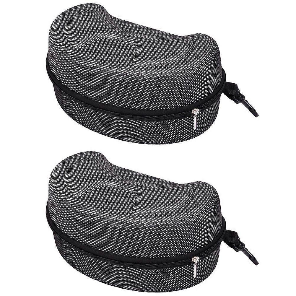 2pcs Cycling Eyewear Case Ski Goggles Box Shockproof Sunglasses Case with Zipper
