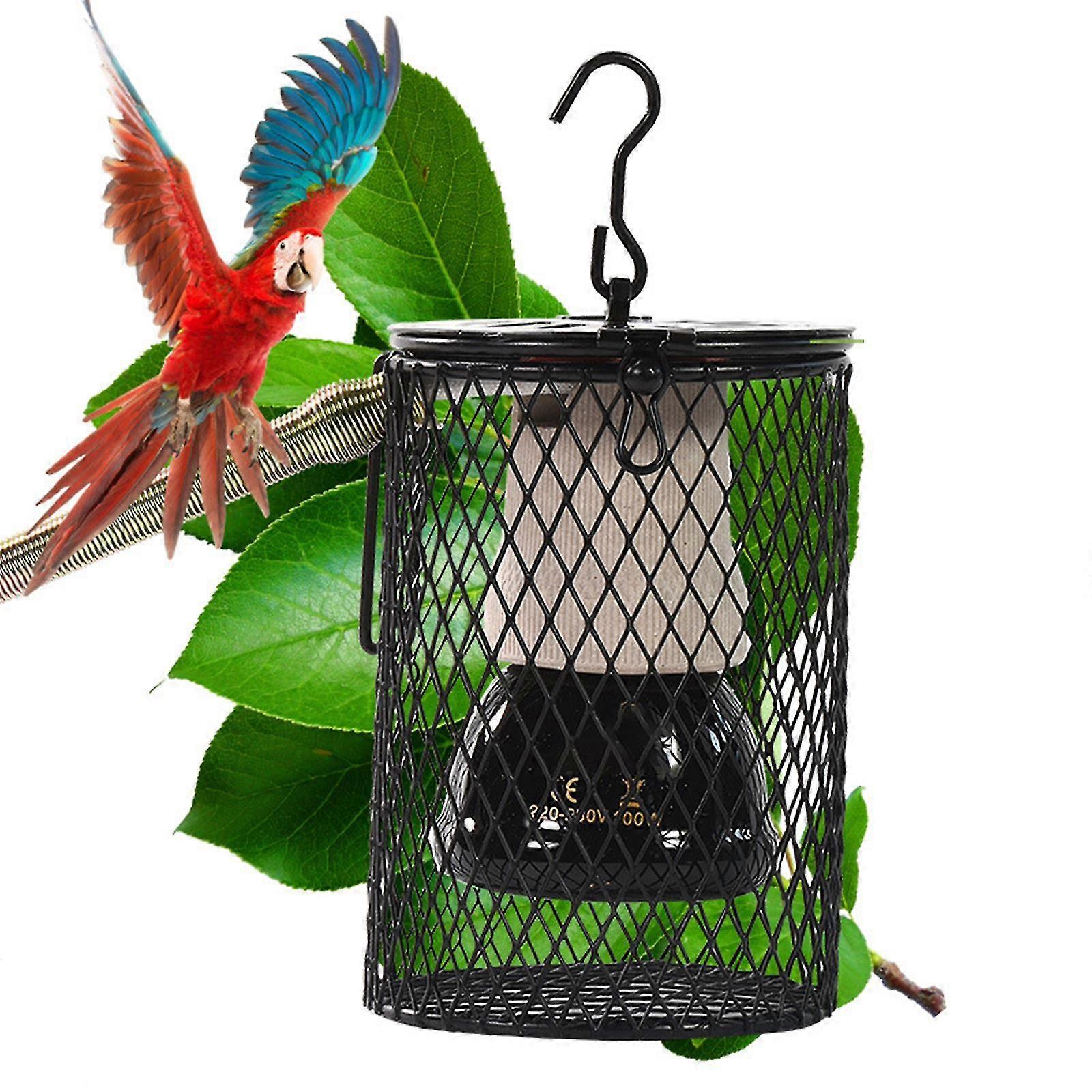 Reptile Lamp With Guard, 100w Reptiles Ceramic Lamp Bulb Heater Infrared Lamp Holder With Anti Hot Bracket