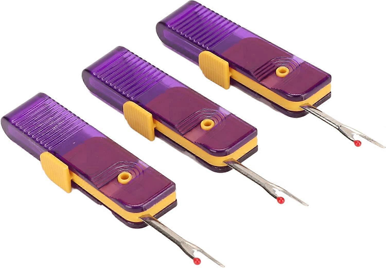 3 Pcs Removing Threads Tools Plastic Seam Rippers Plastic Folding Stitch Removal ToolPurple
