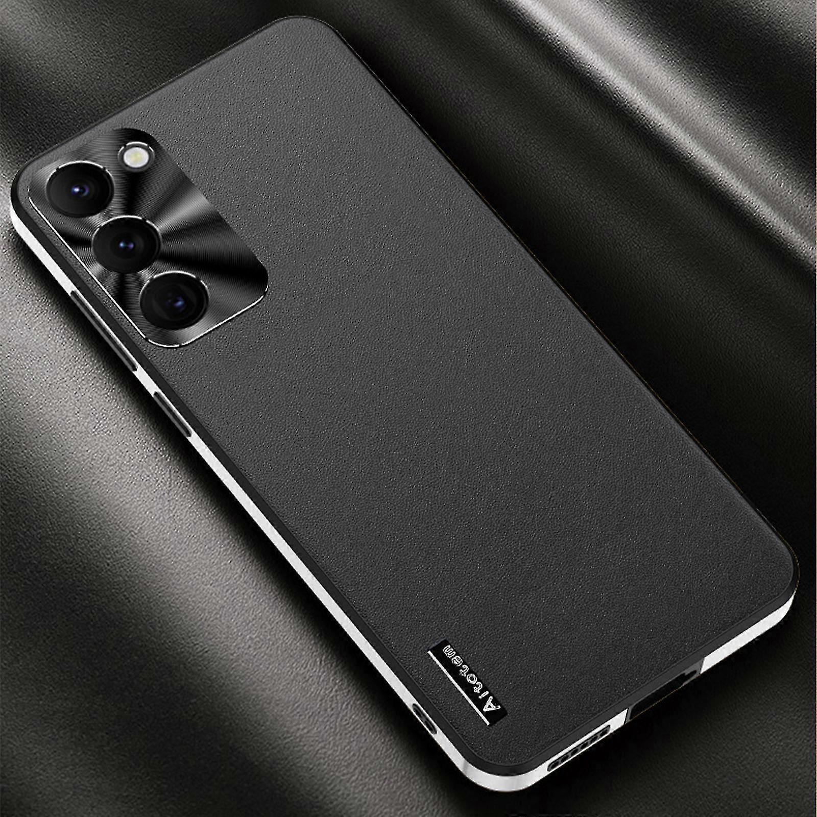 Leather Case For Samsung Galaxy S23 Ultra, Slim Shockproof Case Galaxy S23 Ultra, Case S23 Ultra Metal Lens Protection Shockproof Hard Bumper Back Cas