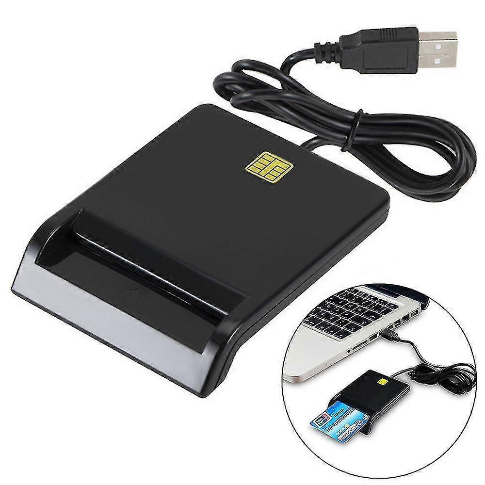 Usb Single Smart Card Reader Compatibel Atm, Ic, Tax Card, Bank Card, Id Card, Cac Card Compatibel met Windows, Mac OS en Linux-c