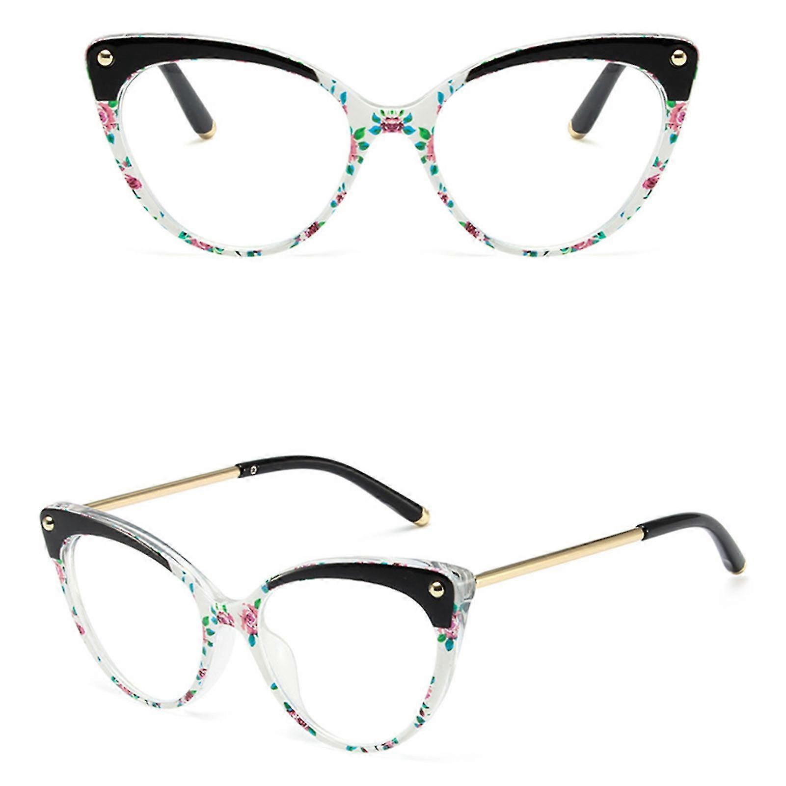 European Cat Eye Glasses With Large Frame Leopard Print Design Universal Frame For Women