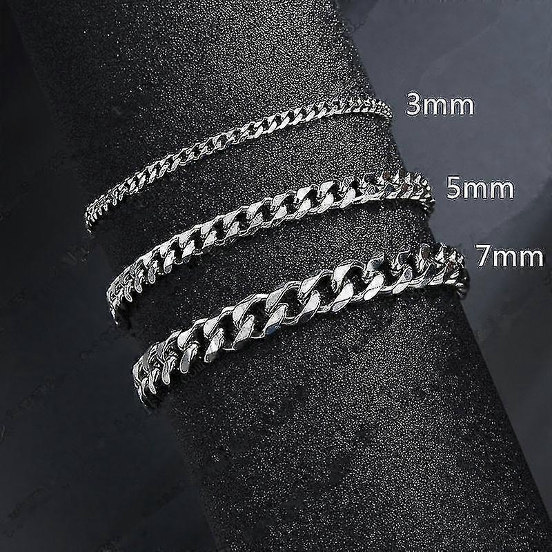 5 מ"מ חדש טרנדי שרשרת קובנית צמיד גברים צמיד שרשרת קלאסי רוחב נירוסטה