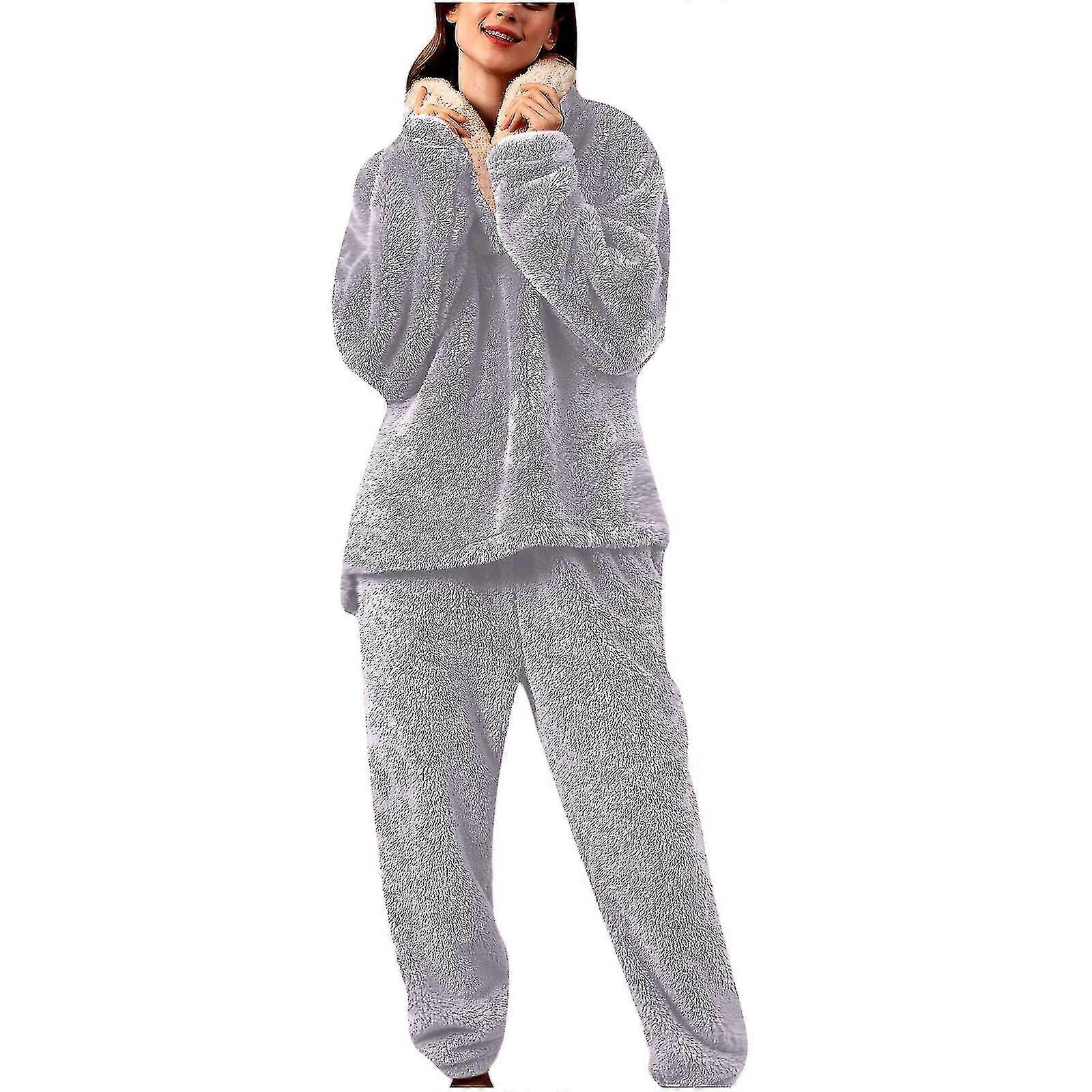 Women's Sleepwear Long Sleeve Hooded Pajamas Two Piece Set Home Service