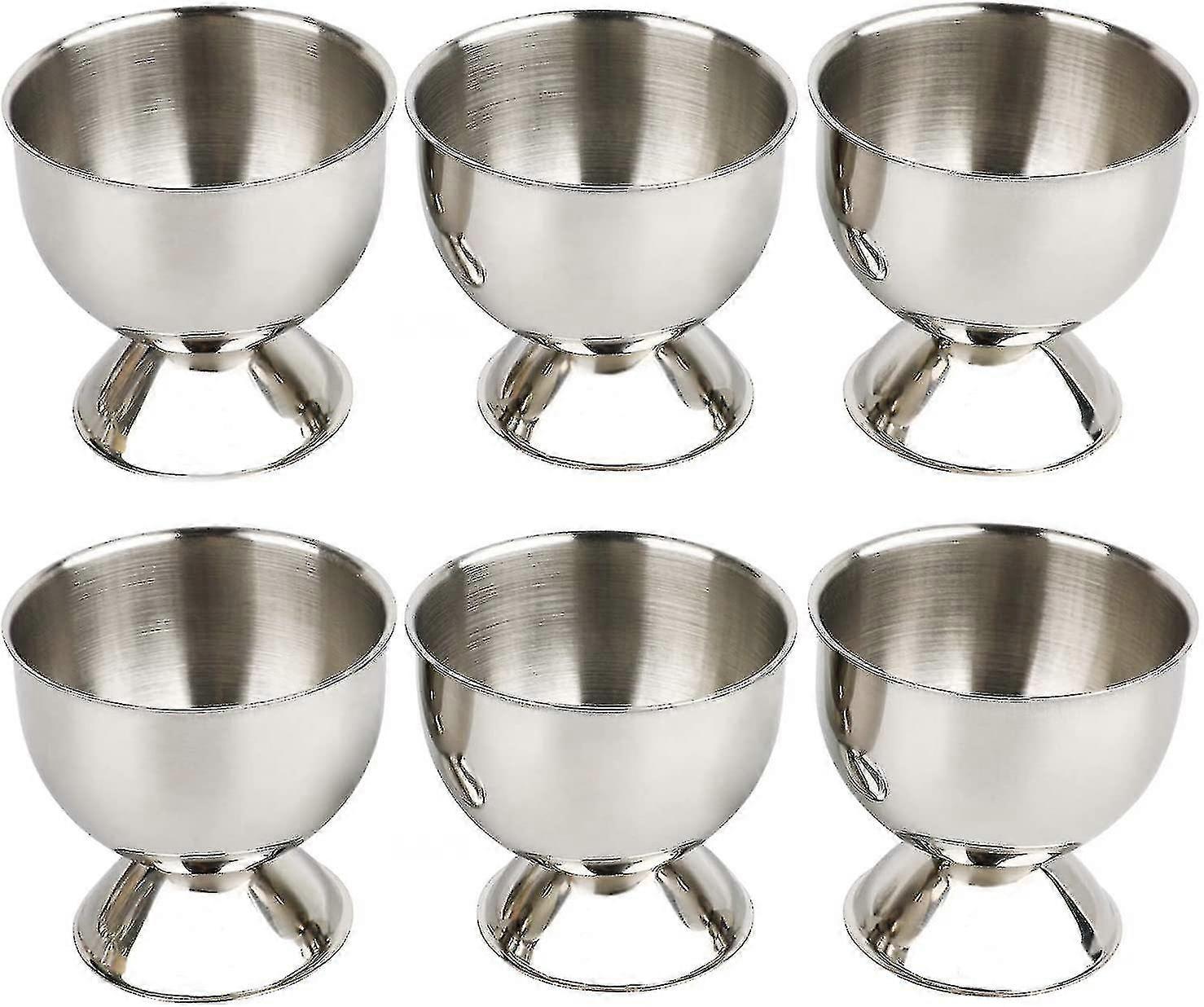 Egg Cup Holder Set Include 6 Stainless Steel Egg Tray Kitchen Tool