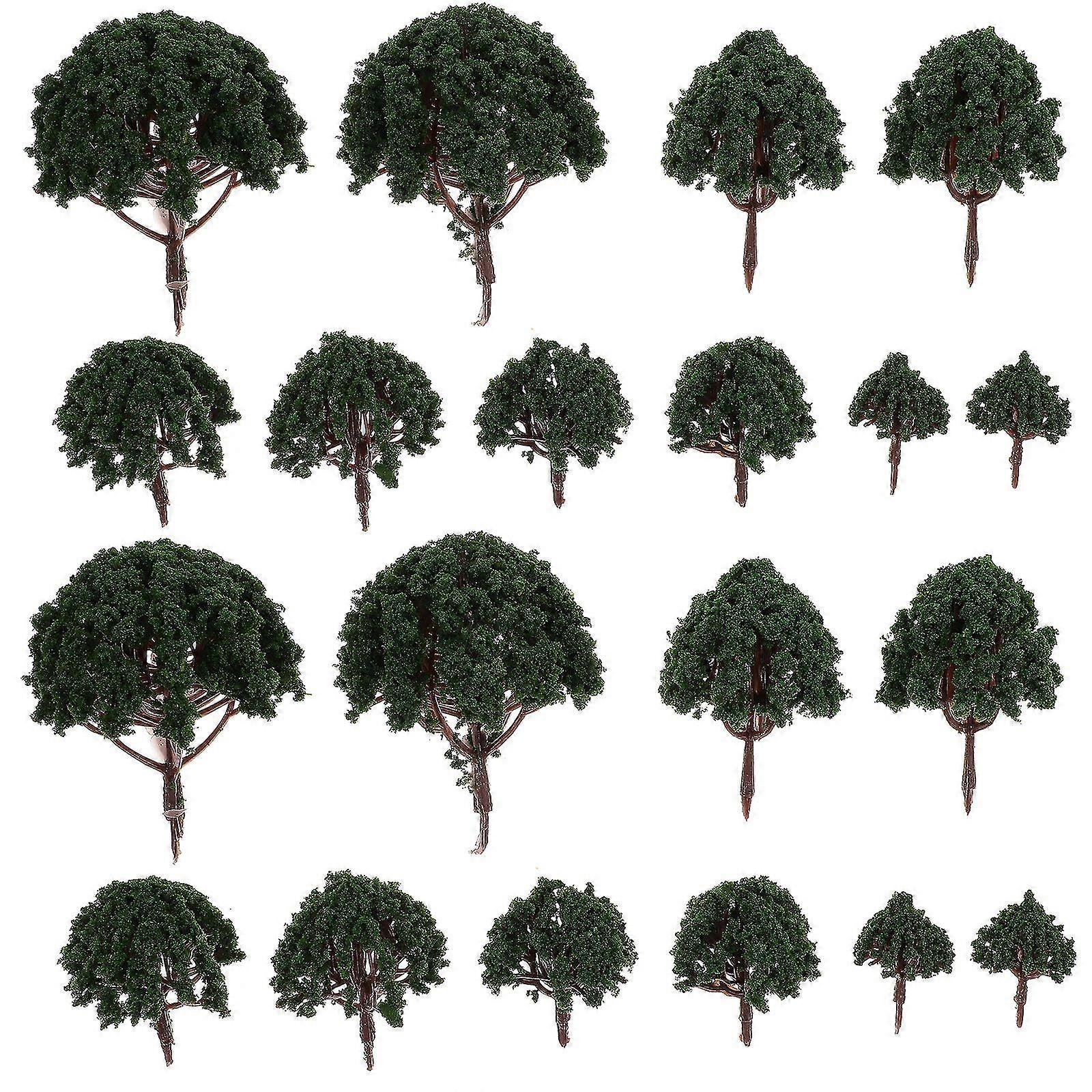 20pcs Model Scenery Landscape Trees 3cm-8cm (dark Green)