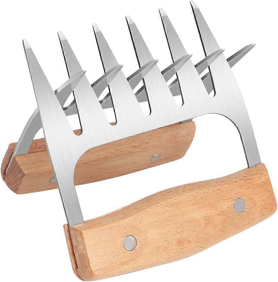 Pulled Pork Claws, Meat Claws with Blades Wooden Handle, 2PCs/Pack