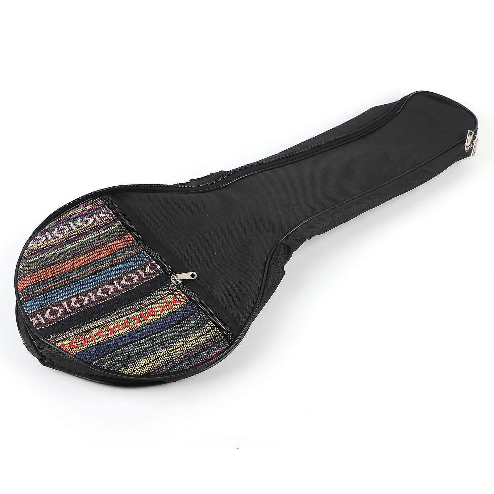 4 String Banjo Bag Gig Ethnic Style Cotton with Adjustable Straps Instrument Accessory