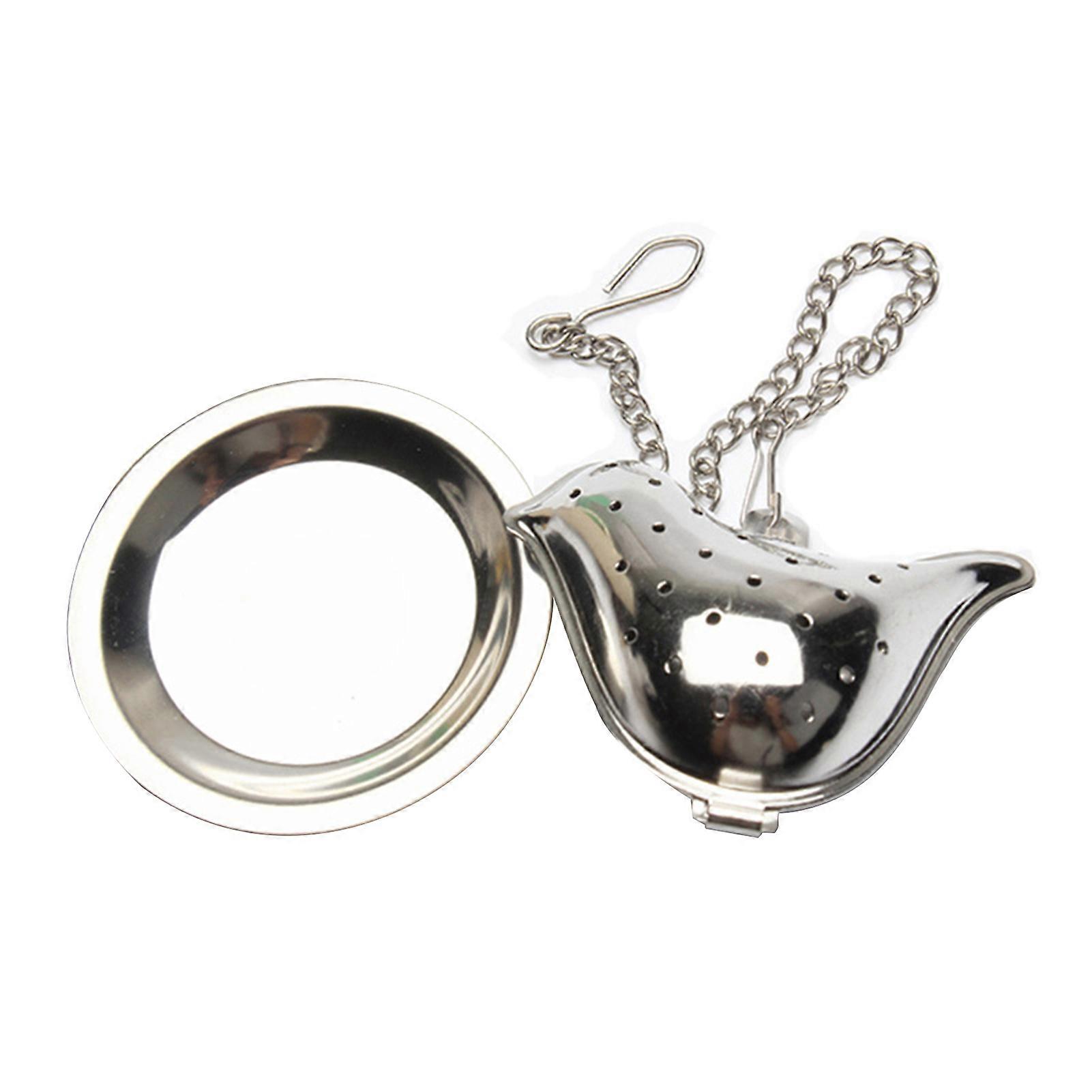 Silver Bird Pattern Leaf Tea Infuser Corrosion Resistance Tea Infuser Filter for Coffee Leaf Tea or Mulling Spices