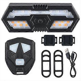 5m Remote Control Bicycle Rear Light LED Turn Signal MTB Bike Light Waterproof USB Rechargeable Bicycle Rear Lamp with Sound Alarm - Multicolor - Mult