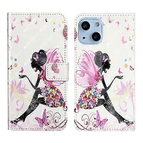 For iPhone 15 Oil Embossed 3D Drawing Leather Phone Case
