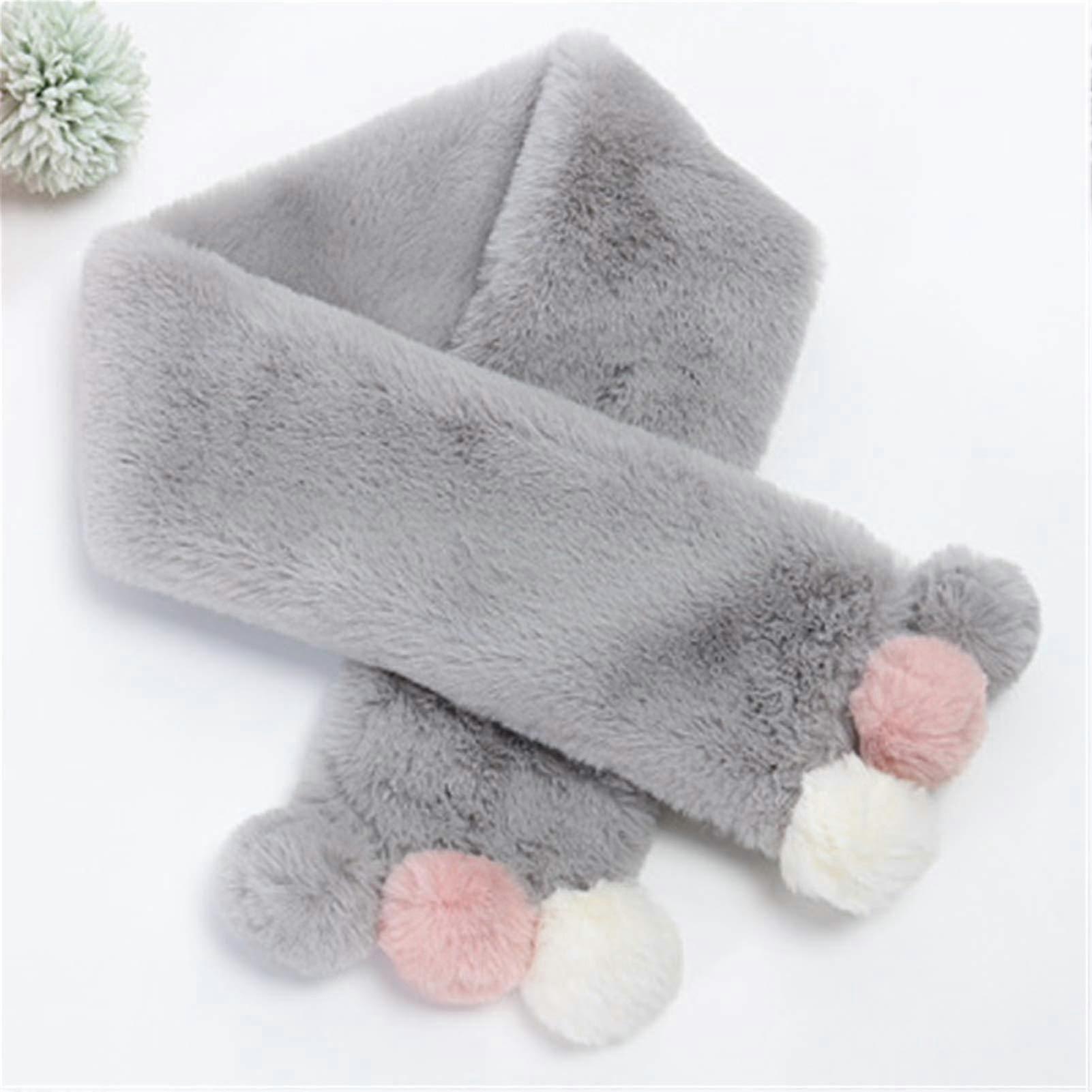 Ves Cute F Boy Girls Ves Imitat Fur Collar F With Pompom