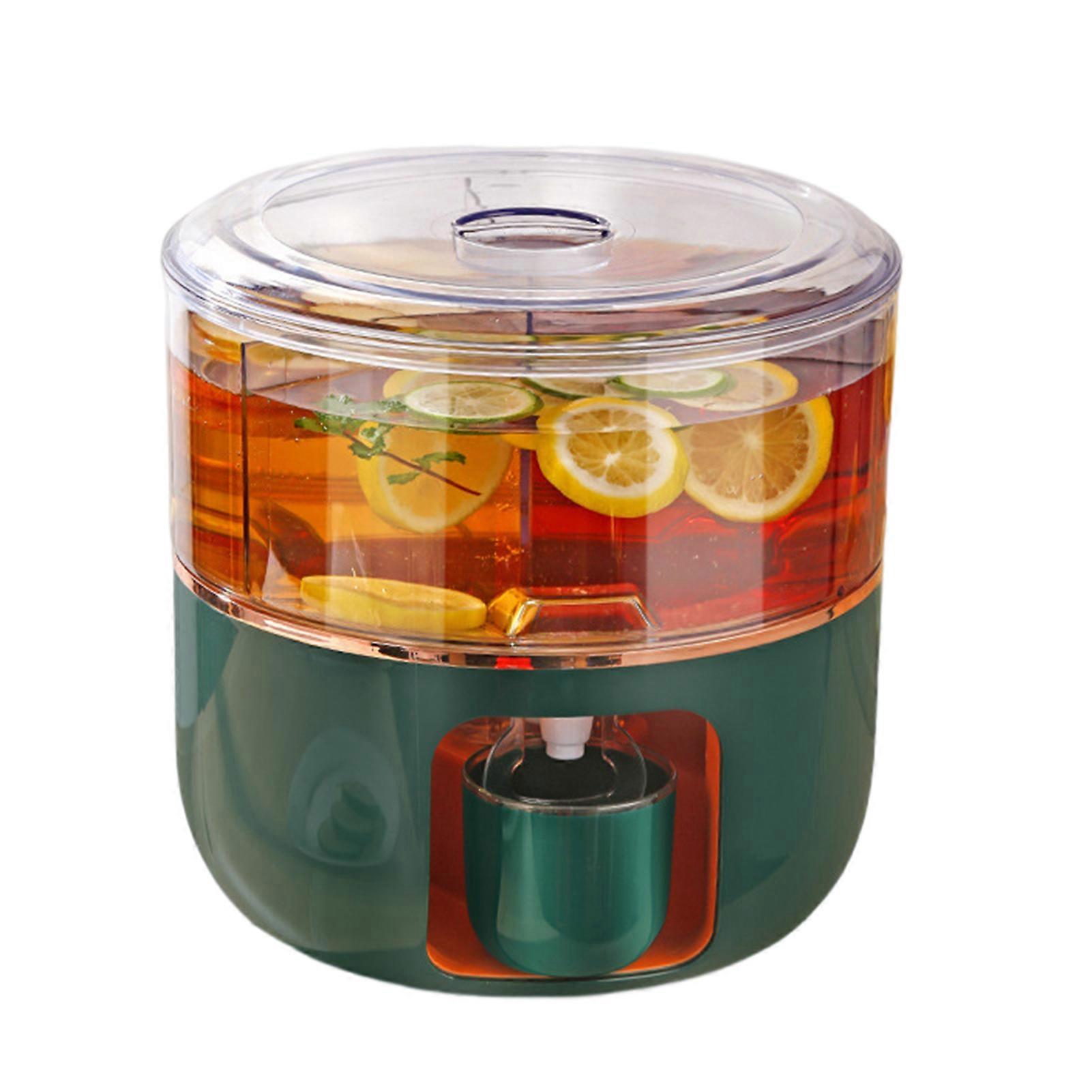 360 Rotating Beverage Dispenser With Spigot Large Capacity Iced Lemon Juice Water Jug for Milk Lemon Juice Dispenser