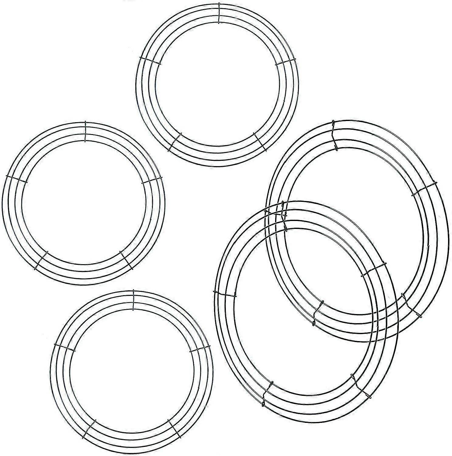 5 pacotes de 8 polegadas e 12 polegadas arame de arame coroa anéis de coroa floral de natal quadros de coroa para diy holiday wreath (wanan)