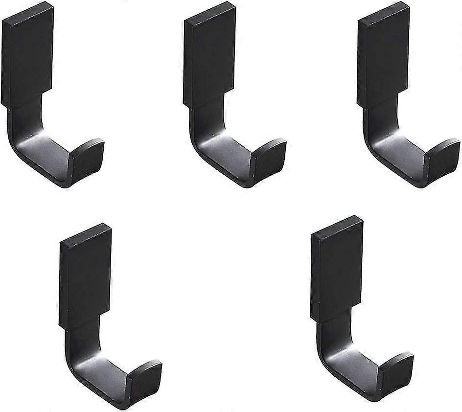 Home Towel Hook Robe Hooks Brass Bathroom Coat Hooks Wall Mounted Multi-purpose Hook, Matte Black - Pack Of 5