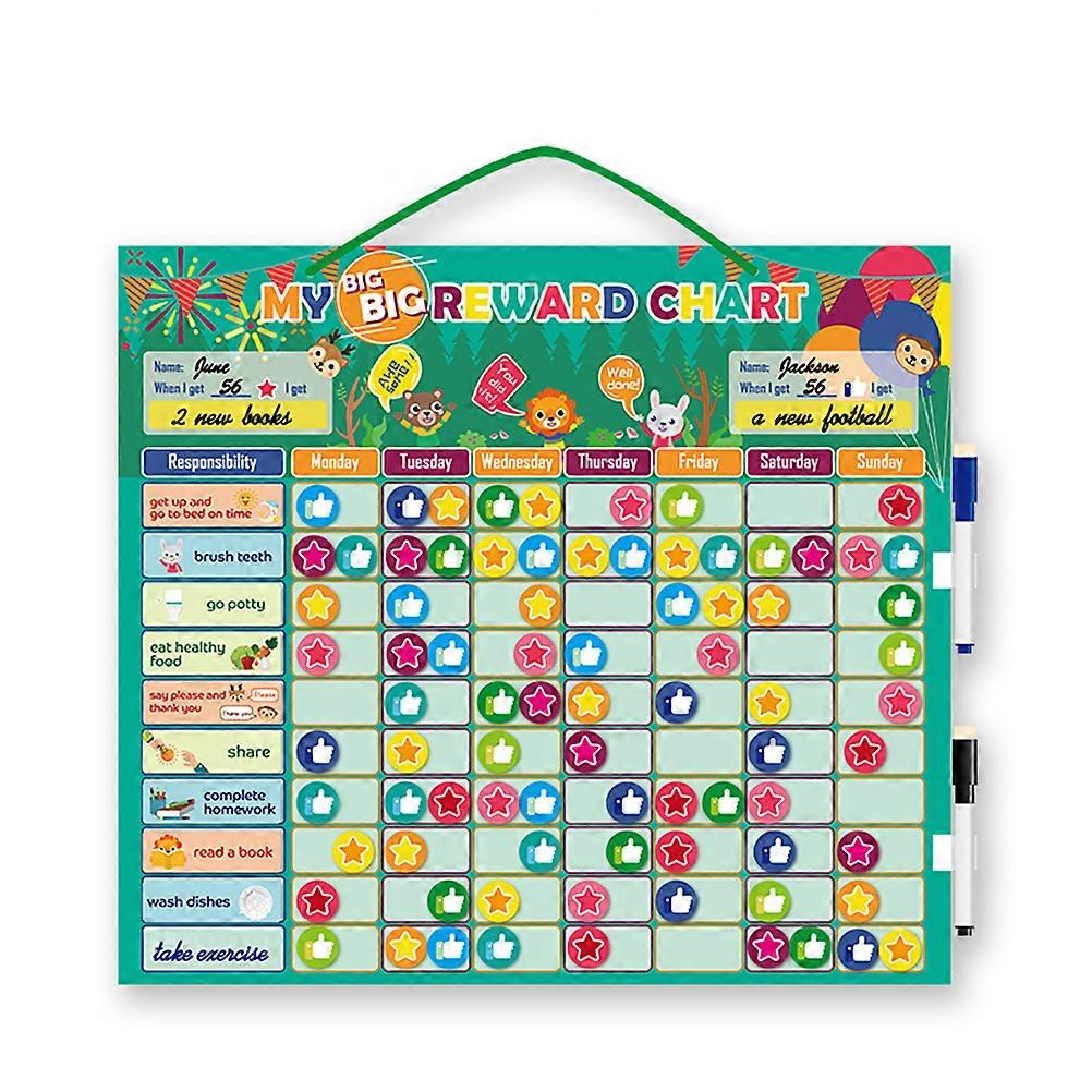 1 Set Kids Magnetic Reward Chart Flexible Customizable Daily Routine Calendar Toy Behavior Rewarding Board Gift