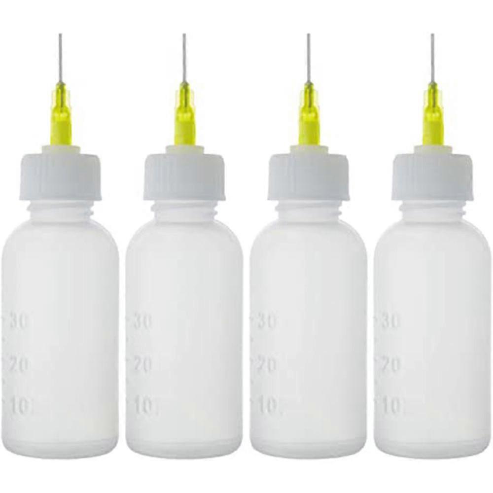 Needle Bottle Applicator, Needle Tip Glue Bottle, Squeeze Bottle With Fine Tip For Liquid, Glue Oil, Acrylic Paint(4pcs, White)