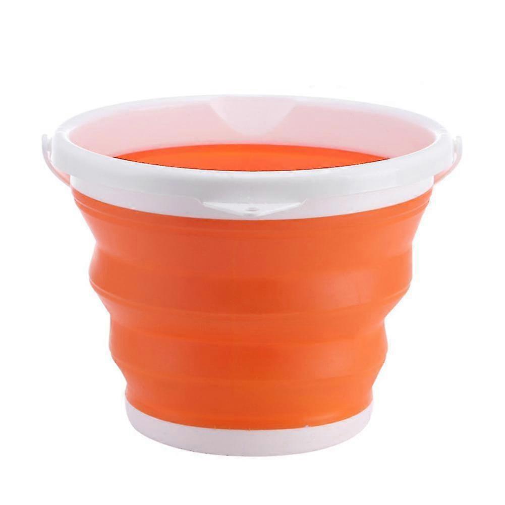 Portable Bucket Foldable Water Container For Outdoor Fishing Orange