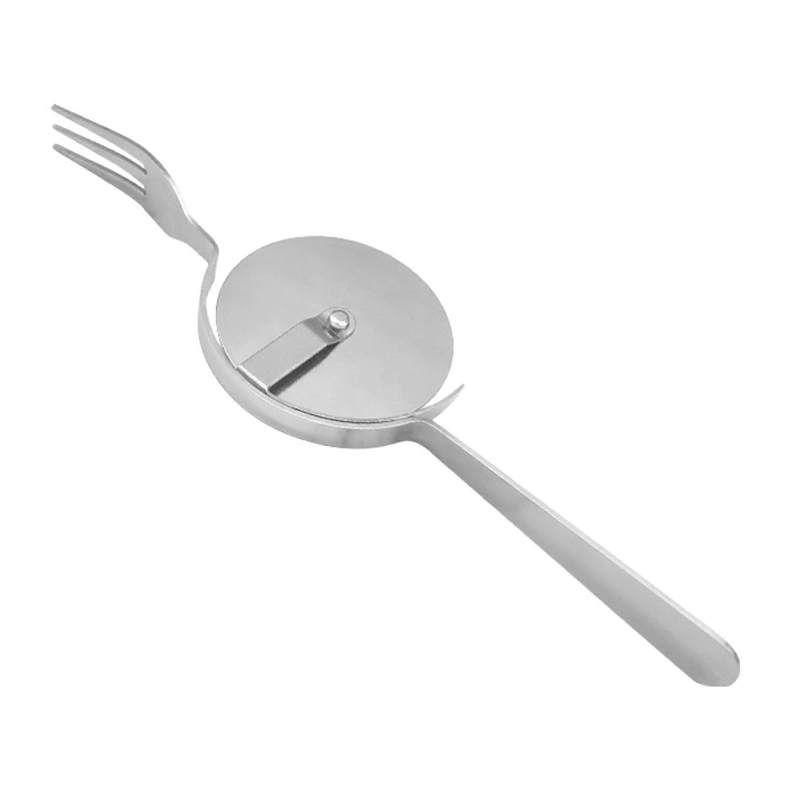 Pizza Cutter Wheel Effortless Cutting 9-inch Stainless Steel Pizza Fork Slicer Easy to Clean Dishwasher Safe Sharp Blade Non-Slip Handle Kitchen Tools