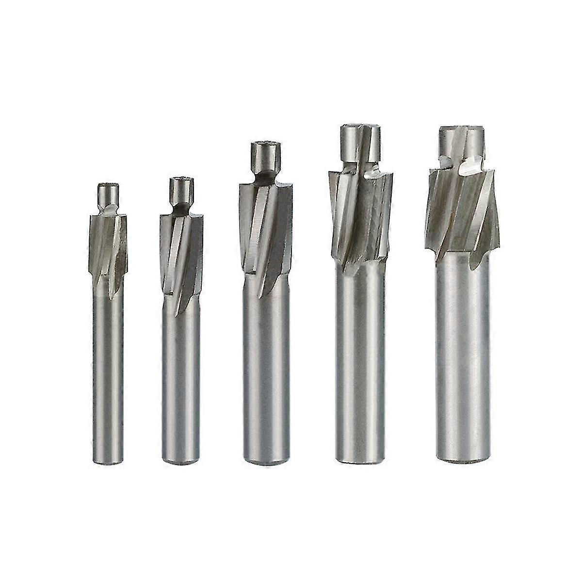 5-Piece Guide Slotted Countersunk Die M3-M8 Milling Cutter 4-Tooth High-Speed Steel Milling Cutter Set