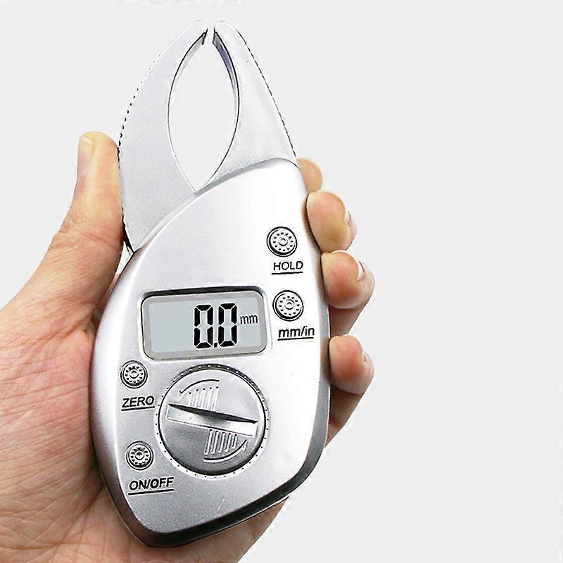 Skin Fat Caliper Portable Lightweight Comfortable Grip Accurate Measurement Digital Fat Caliper Silver