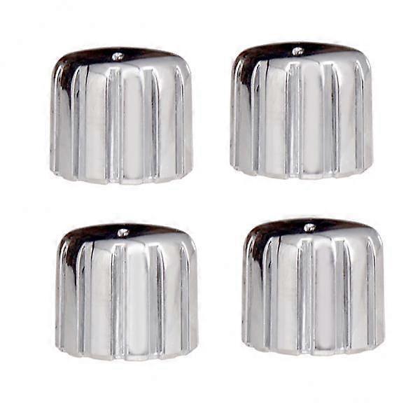 4x4pcs Plastic Electric Guitar Bass Volume Tone Control Dome Knobs Cap Silver