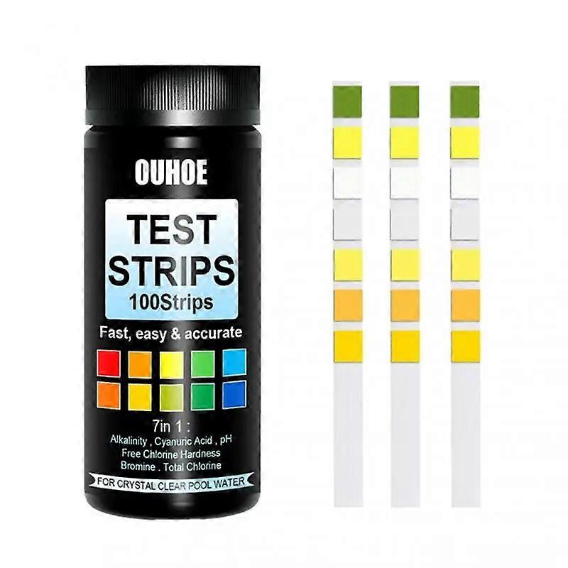 100strips/Bottle Professional 7in1 Swimming Pool Test Paper Chlorine Ph Test Strips Water Quality Checking Pond Test PH Paper