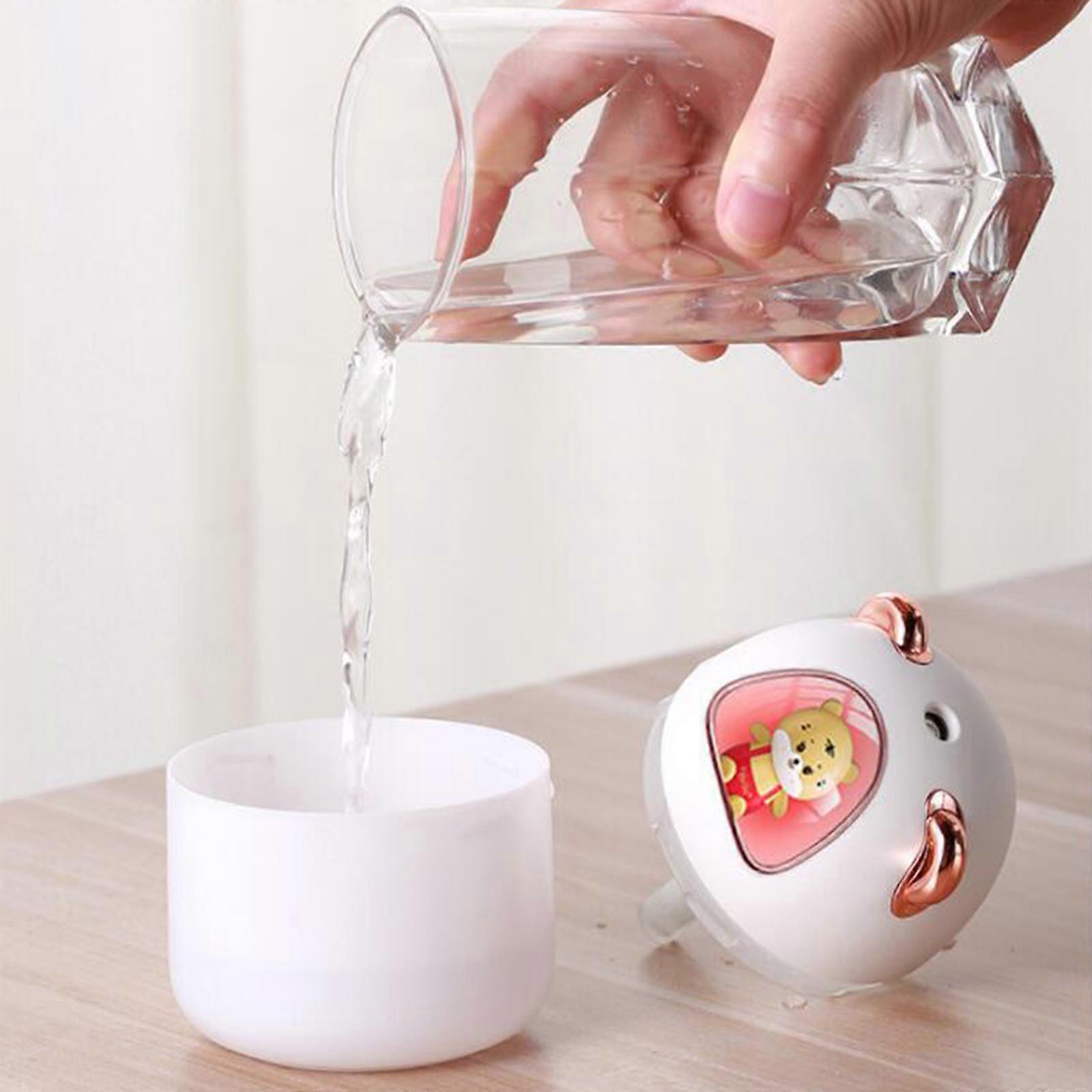350ml Large Capacity Cool Mist Humidifier Night Light Aromatherapy Diffuser Mini Purifier Ultrasonic for Home Bedroom Desktop Office Hotel - Red