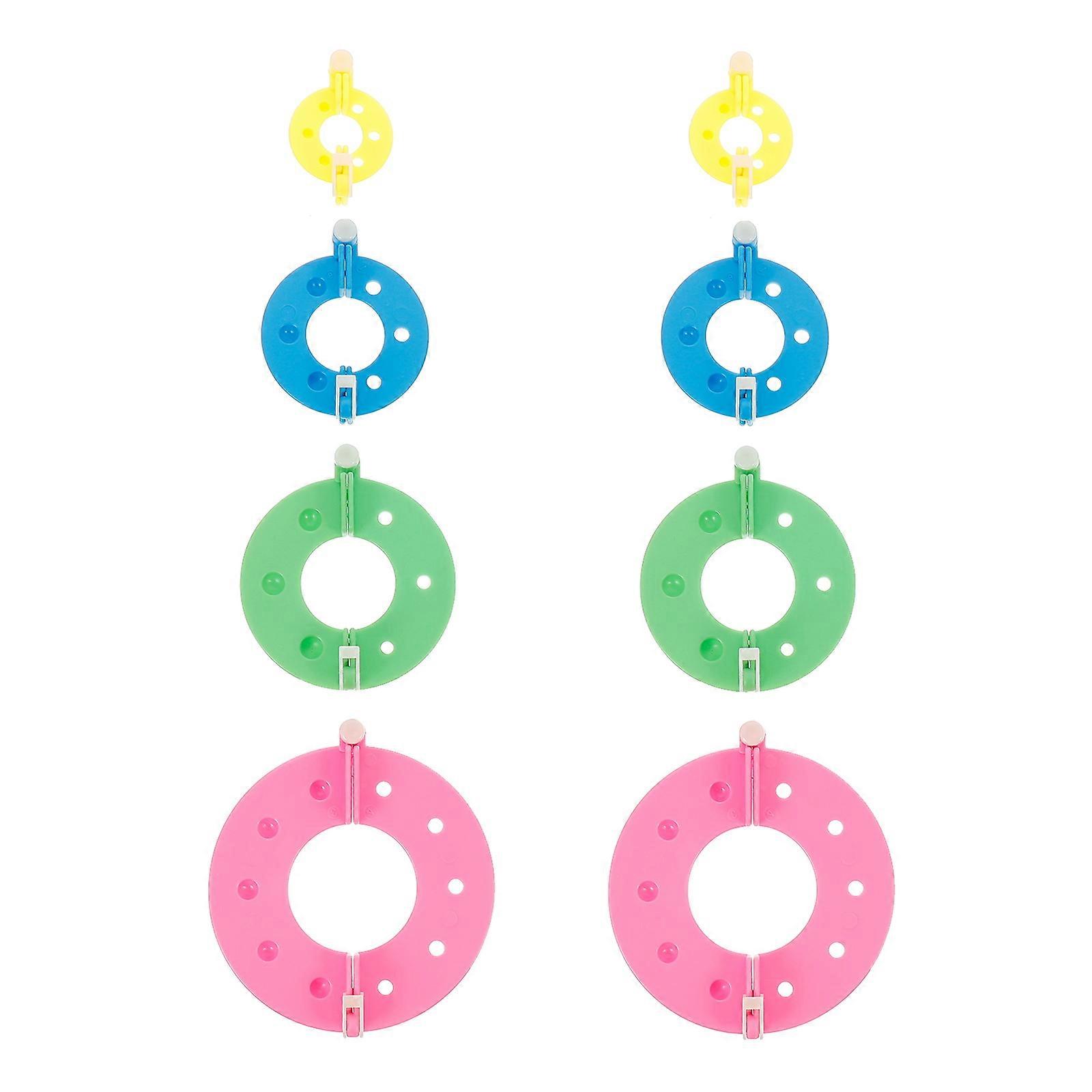 8pcs 4 Sizes Essential Pompom Maker Fluff Ball Weaver DIY Needle Craft Tool Kit (Random Color)