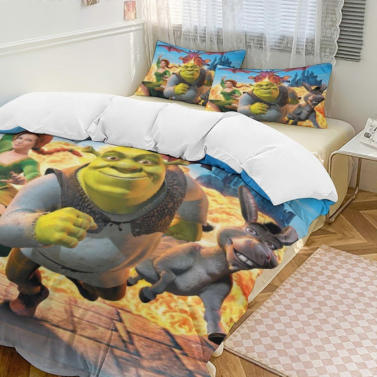 a2480 Lakan Shrek sängkläder set påslakan set Tecknad tema Barnrum lakan iip2480