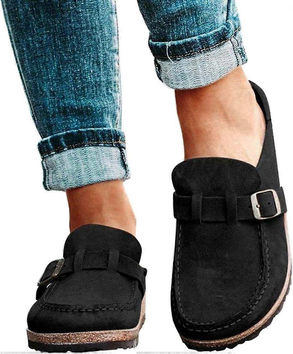 Women's Fashion Sandals Casual Comfortable Suede Clogs Slip-on