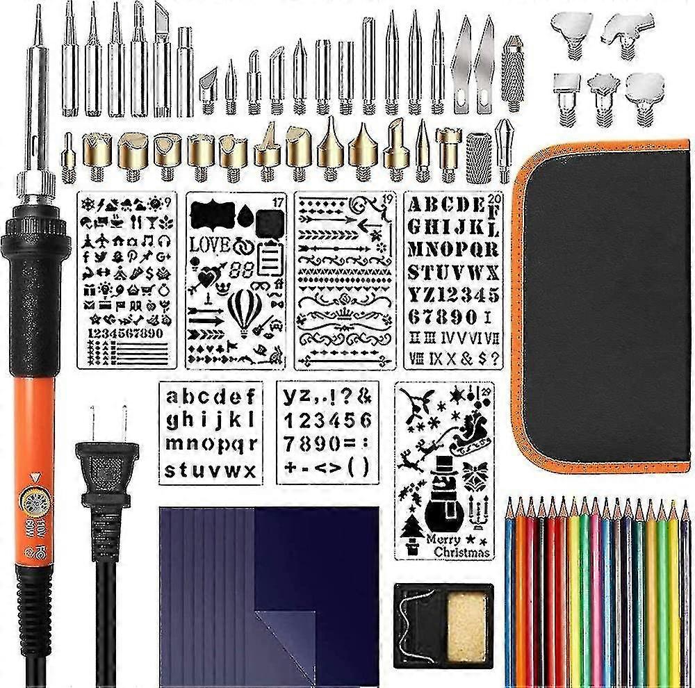 Burning Kit, 79pcs Pyrography Pen Set With Adjable Temperature 200~450 S, Burning Tool Kit - Eming/carving/sing Tips/stenc