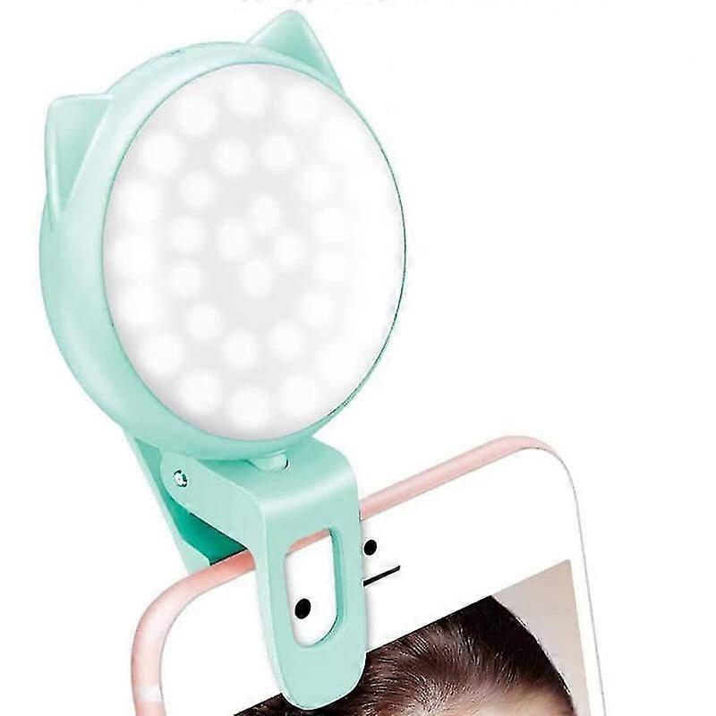 Ring Light Selfie Clip, Mini Rechargeable 9-level Dimmable Brightness Light With 32 Leds