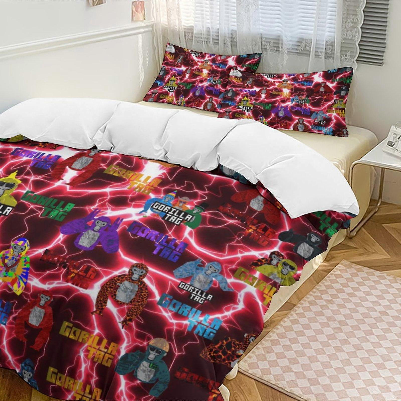 Bedding set NK140 Game Gorilla Tag 3-Piece Bedding Set Soft Warm And Comfortable Bed Set with 1 Duvet Cover And 2 Pillowcases Bed Sheets PC140