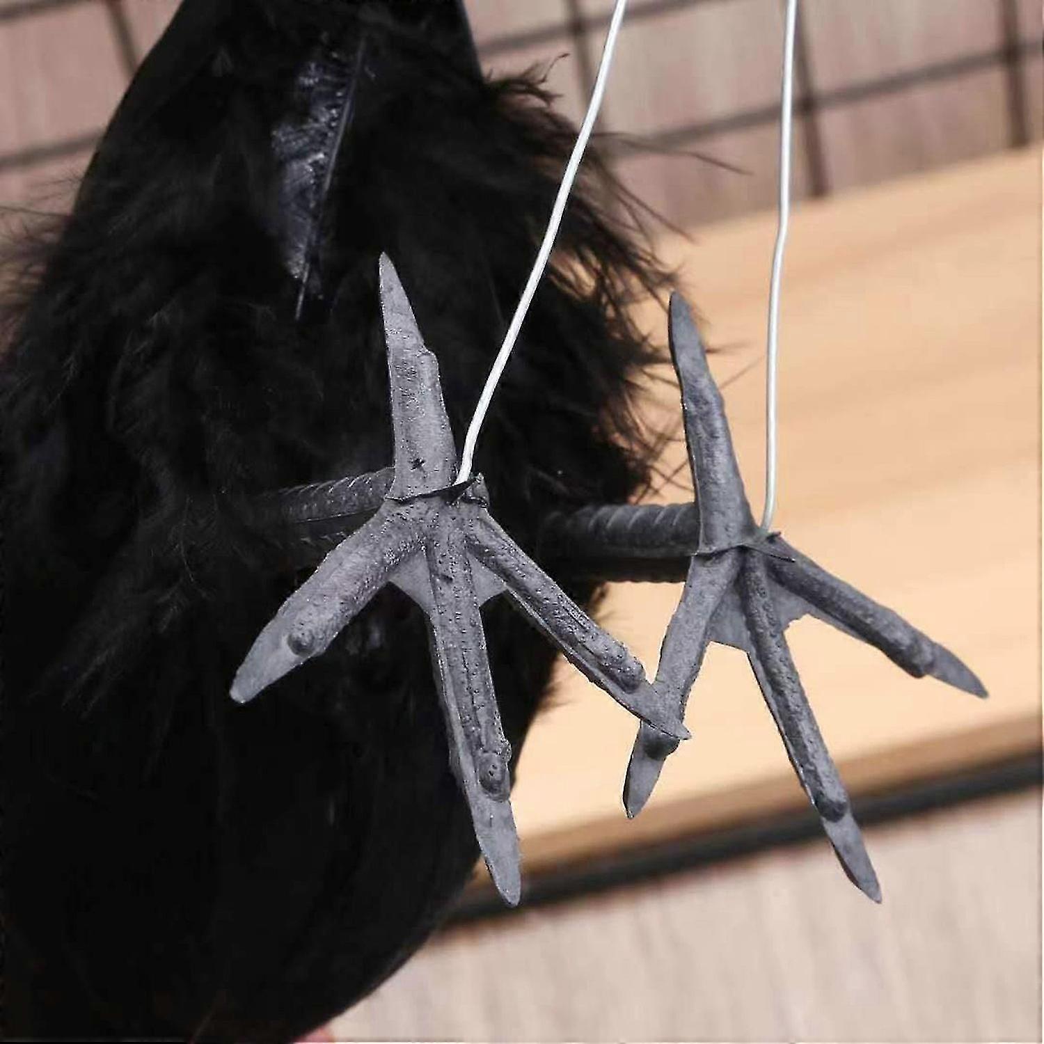 Halloween Crow Props - Realistic Crow Decoration with Feathers for Parties and Decorations