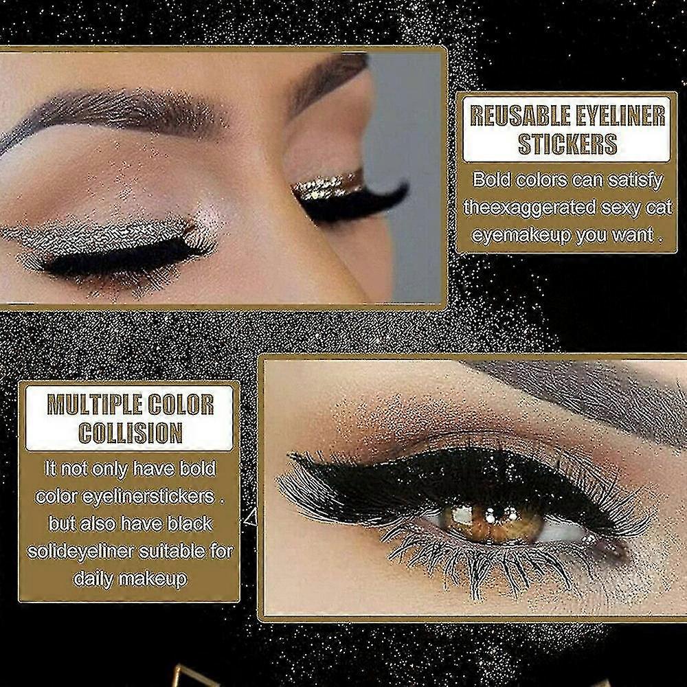 4 Pair Waterproof Glitter Self-Adhesive Eyeliner Eyeshadow Sticker False