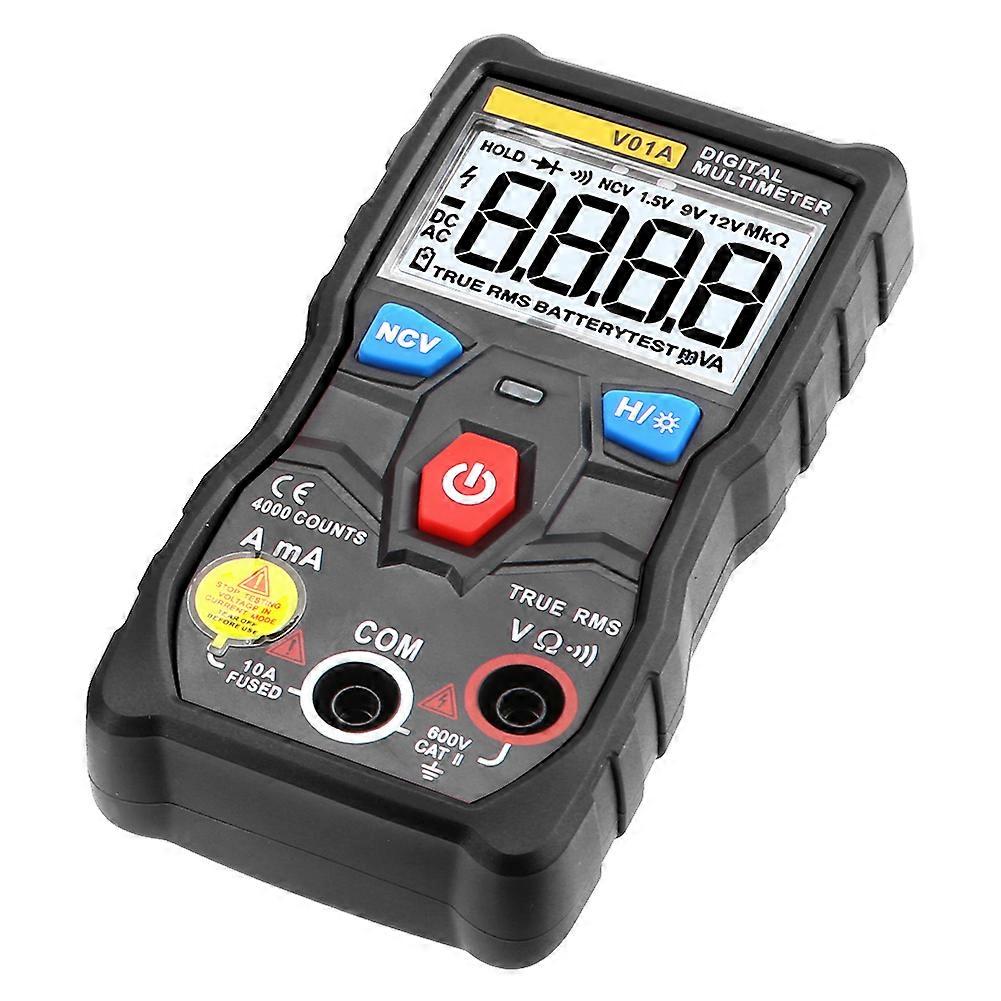 True RMS Auto Range Multimeter Current Voltage Ohm Tester with Backlight Flashlight