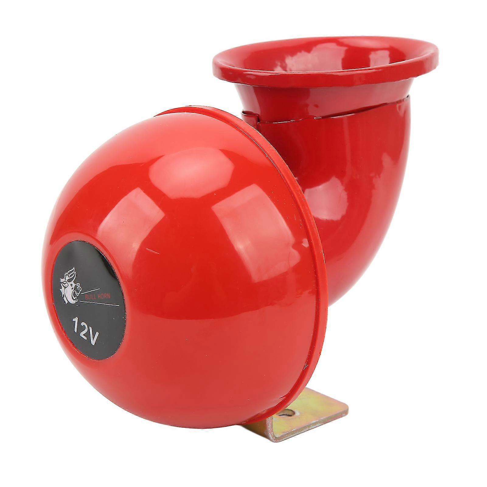 12V 115dB Red Car Loudspeaker Universal compatible ATV RV Boat Truck - Retro Electric Bull Horn