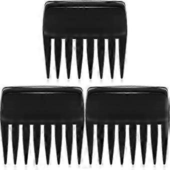 Anti-static Wide Teeth Comb Styling Comb Detangling Comb 8 Widely-spaced Teeth For Adult Child( Black)3pcs