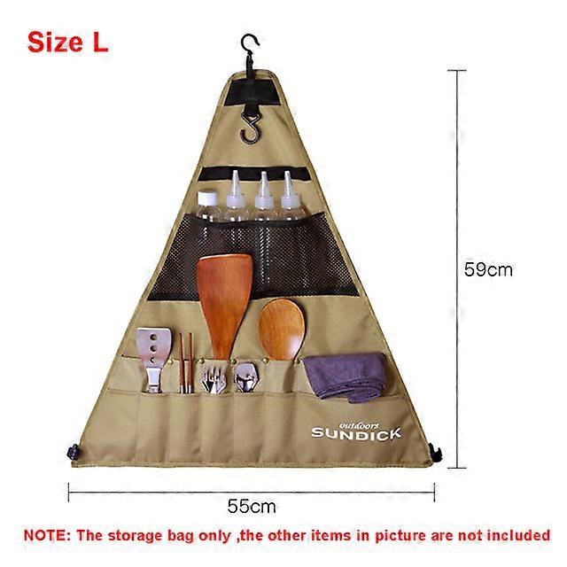 Outdoor Cookware Hanging Rack with Under Net Bag Hanging Organizer Stand Support Bracket 8kg Bearing Foldable Portable Rack